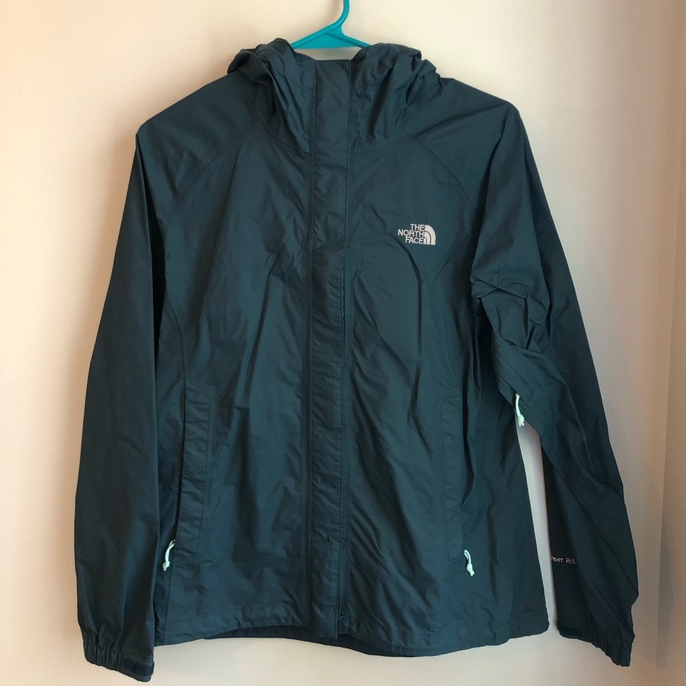 Blue North Face Zip Up Rain Jacket Size S